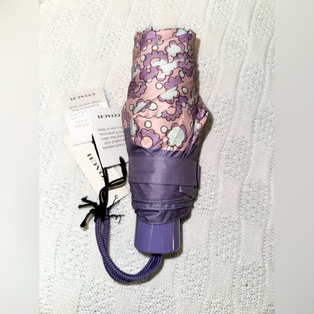 NWT Coach purple floral umbrella - Picture 2 of 3